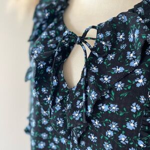 Loft Floral Ruffle Blouse